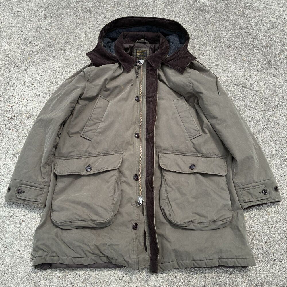 Wallace & Barnes Coat Jacket Parka Mens 2XL Green Primaloft Quilted Military